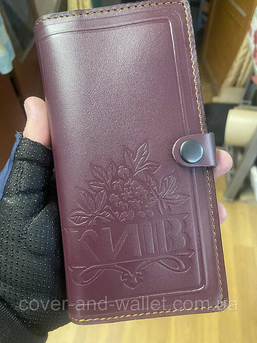 Тонкий довгий жіночий гаманець купюрник червоного кольору Puos Київ - фото 1