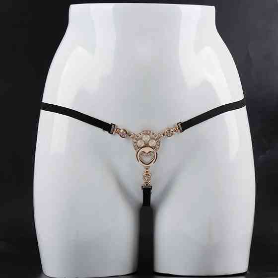 Еротичні трусики з намистом чорні - розмір універсальний (на резинці) Київ