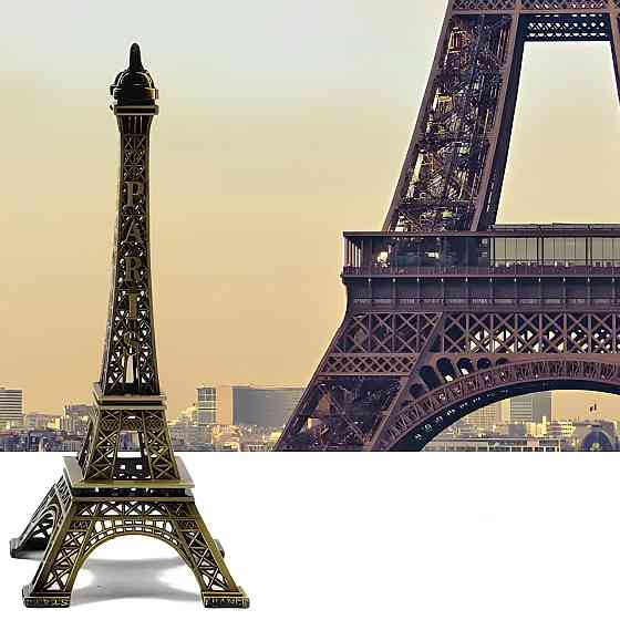 Статуэтка Эйфелева башня RESTEQ 38 см — винтажный металлический сувенир из Парижа Киев