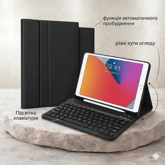 Чехол-клавиатура JADEMALL для iPad 9.7 / 10.2 (5/6/7/8/9 Gen, Air, Pro 9.7) Bluetooth кейс съемная клавиатура + держатель стилуса Киев