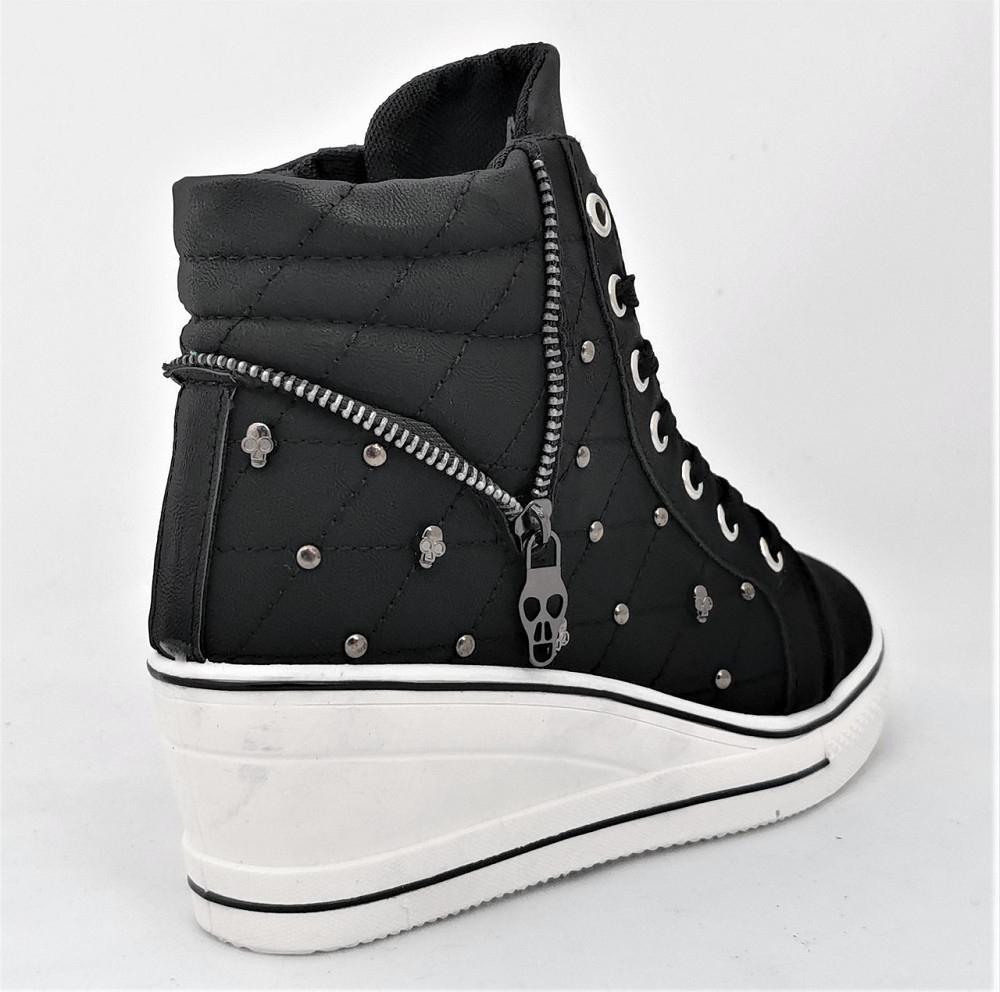 Жіночі Снікери Кросівки на Танкетці Чорні Сліпони Мокасини на Платформі (розміри: 37,38) Дніпро - фото 2