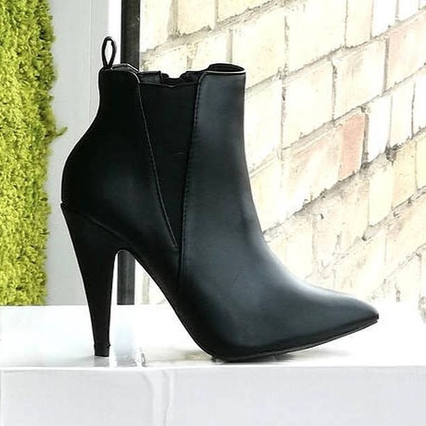 Жіночі Черевики Чорні на Каблуку Шкіряні Модельні Ботильйони Напівчоботи (розміри: 36,37,38,39,40) - 60 Дніпро - фото 6