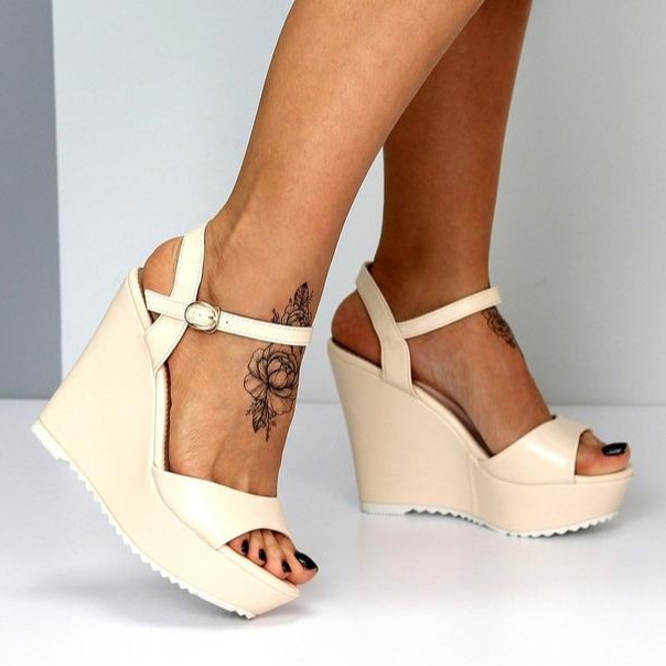 Жіночі Сандалі Босоніжки на Танкетці Платформа Бежеві Літні (розміри: 36,37,38,39,40) — 33 Дніпро - фото 9