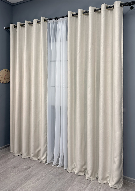 Комплект штор на люверсах VR-Textil Блэкаут двусторонний Scandi № 1902ш Таш 150х250 см 2 шт (37-0307) Киев - изображение 4