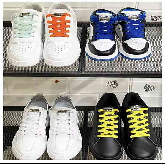 Еластичні шнурки без зав'язок з металевими застібками Темно-синій Сміла