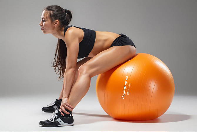 М'яч для фітнесу (фітбол) Power System PS-4018 Ø85 cm PRO Gymball Orange Кам'янське - фото 2