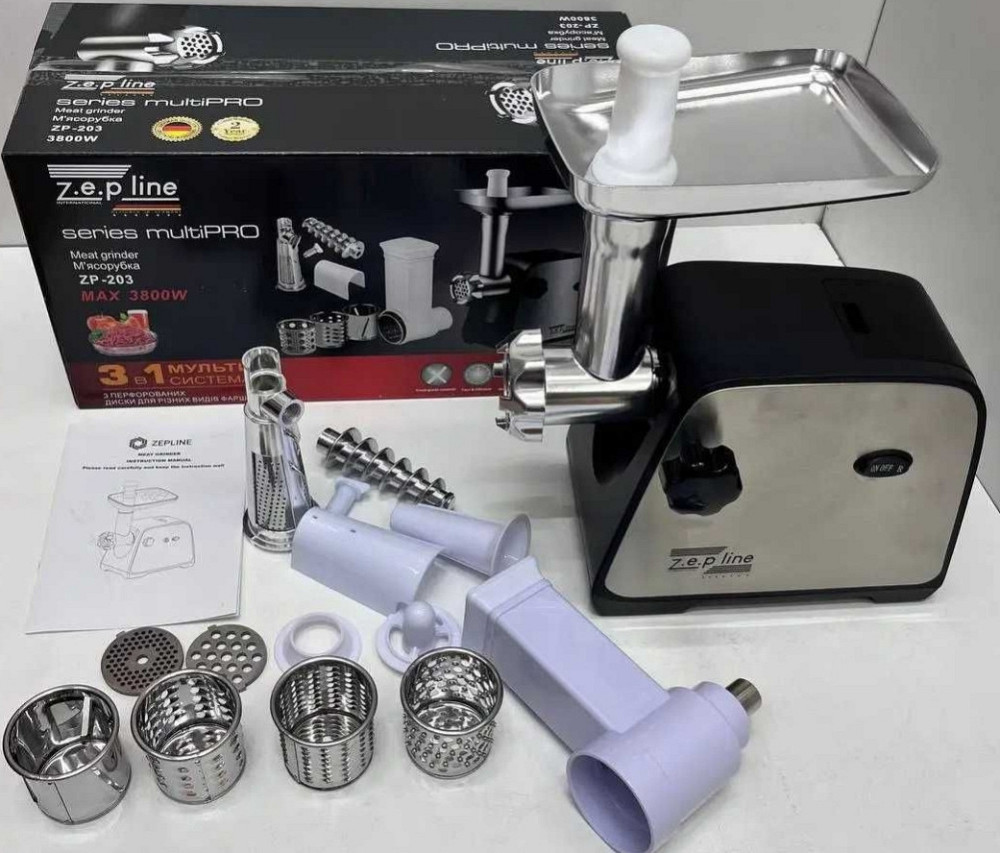 ХІТ! Електро м'ясорубка із соковичавницею і шатківницею Zepline ZP-203. Київ - фото 7