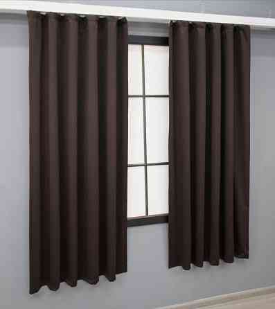 Комплект коротких штор VR-Textil Блэкаут Midnight № 1678ш Венге 140х170 см 2 шт (35-0325) Киев
