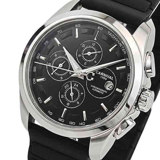 Часы мужские механические Carnival Genius Prestige Black (2 ремешка) Винница