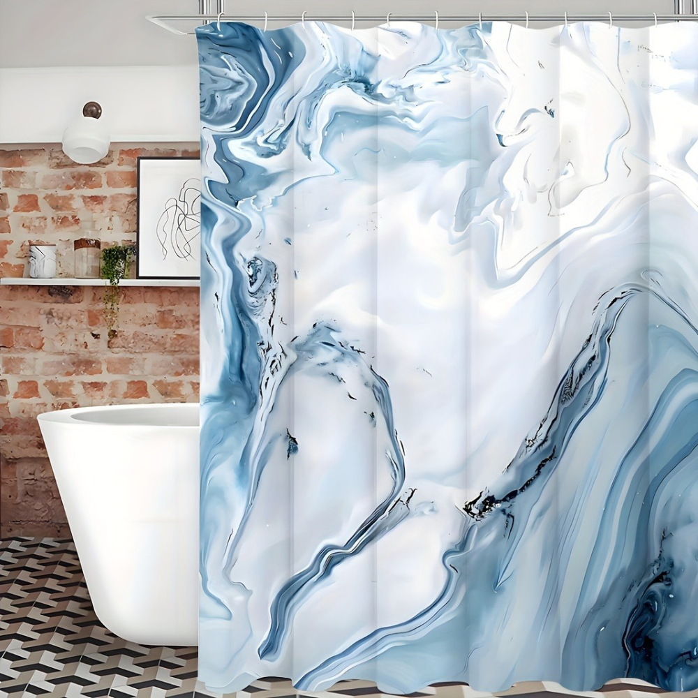 Шторка для ванны из полиэстера водонепроницаемая Bathlux 180x180 см с кольцами, занавеска для ванной комнаты Каменец-Подольский - изображение 6