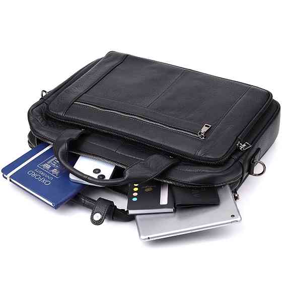 Портфель для мужчин из натуральной кожи Vintage 23042 Черный Киев