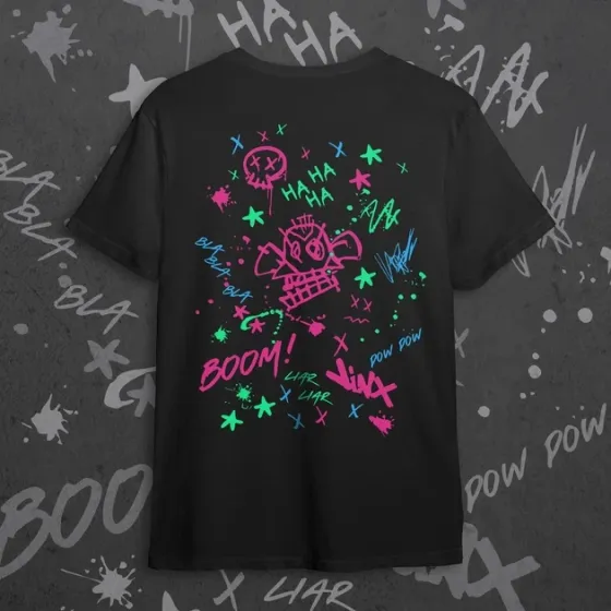 Футболка чоловіча з  принтом Arcane Малюнки Джинкс Розмір 48 Anime0868 Дніпро