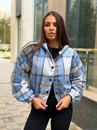 Жіночий повсякденний бомбер із подвійним капюшоном кашемір карта Блакитний, 48/50 Одеса