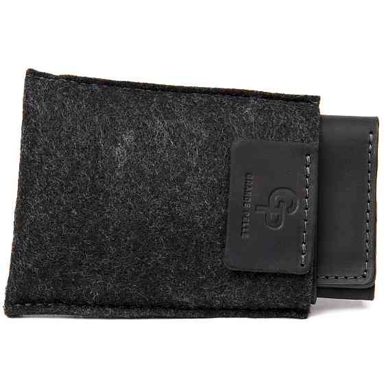 Шкіряна візитниця Чорний (GRANDE PELLE) Київ