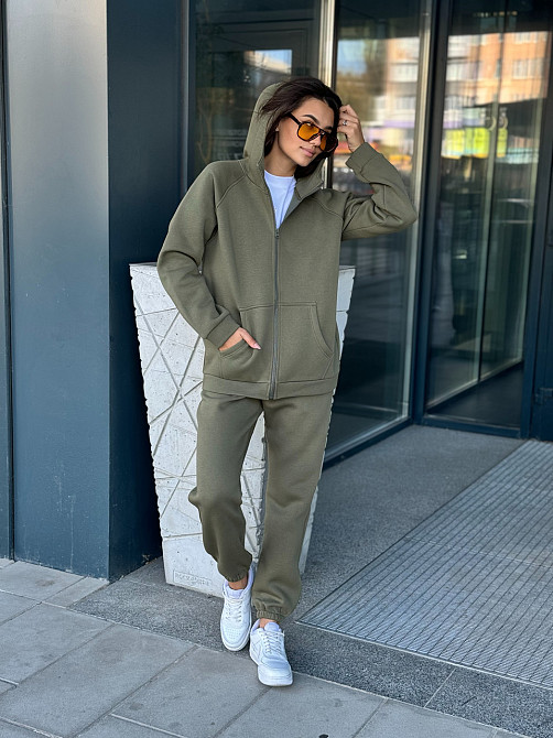 Флисовый женский спортивный костюм Хаки 42/44 Харьков - изображение 9