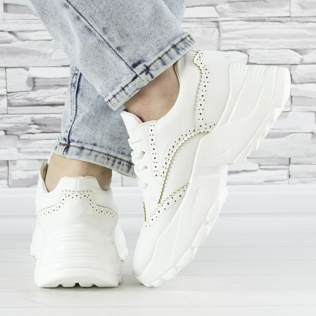 Женские Кроссовки на Танкетке Белые Слипоны Мокасины на Платформе (размеры: 38) - 20 Днепр - изображение 8