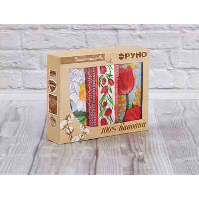 Рушник Руно набір кухонних Весняні квіти 45х80 см 3 шт (707Т_Весняні квіти) Вінниця