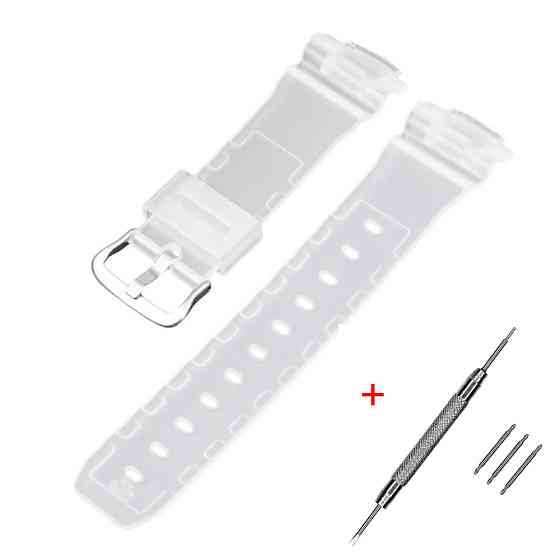 Ремешок для Casio G-Shock DW-5600/6900/G-5600/GW-M5610 Translucent Silver SBR Київ