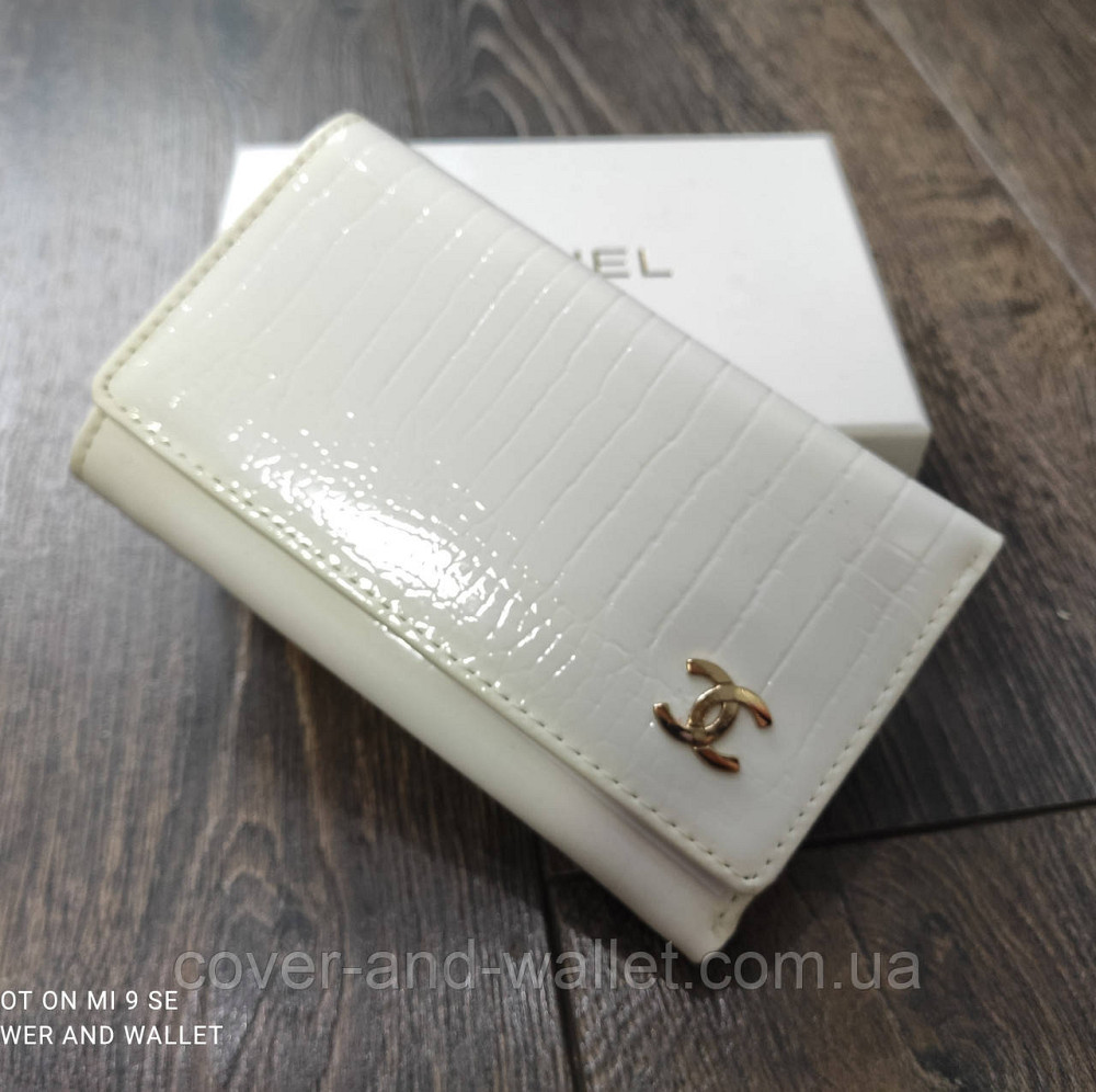 Компактный женский кошелёк под кожу крокодила белого цвета CH 8003 Киев - изображение 2