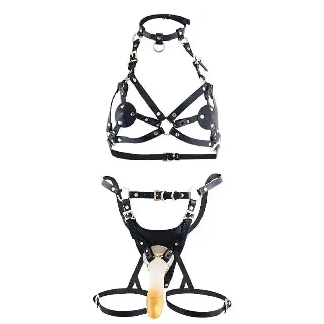 Сбруя со страпоном LOCKINK SEVANDA Queen Sheba Set with Golden Dildo Львов - изображение 1