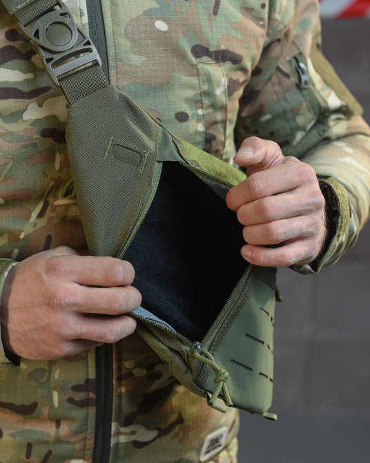 Нагрудна тактична сумка під одяг ОЛІВА ВТ4735 Одеса - фото 4