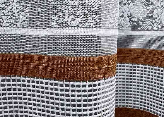 Тюль VR-Textil 1554т Cale Жакард мармур Білий з коричневим 300х270 см (42-0473) Київ