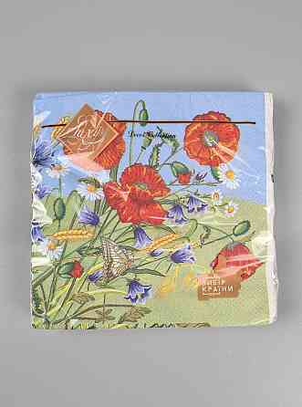 Салфетки бумажнае  (ЗЗхЗЗ, 18шт)"Маки " Luxy  (1 пачка) Харків