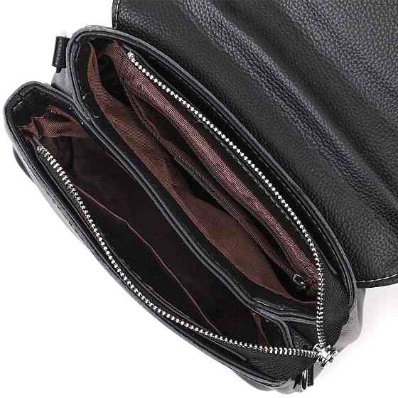 Сумка сэтчел в классическом цвете для женщин из натуральной кожи Vintage 22291 Черная Киев