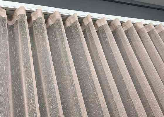 Тюль льон “Дощик” однотонний, колір капучино 1988т Київ