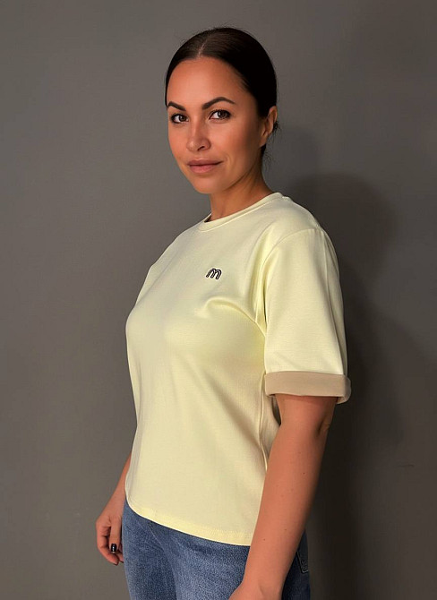 Футболка жіноча A-NIUSHOW 30165 базова з декором камінцями one size, жовтий, one size Київ - фото 13