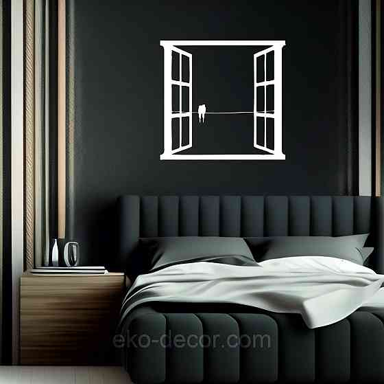 Декоративное настенное Панно «Птицы в окне» Декор на стену 70*66 см, Белый Киев