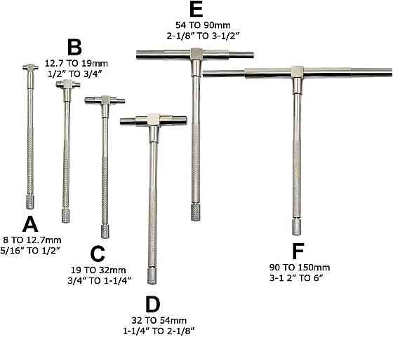 Нутроміри телескопічні набір 6 шт 8-150мм металеві штихмаси для вимірювання отворів Київ