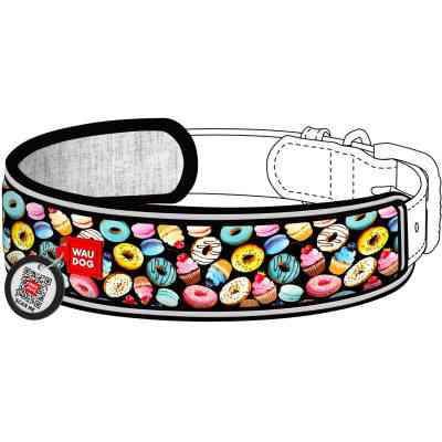 Ергономічні накладки на нашийник WAUDOG Nylon з QR-паспортом Пончики M-XL 20-25 мм (2401-0070) Вінниця