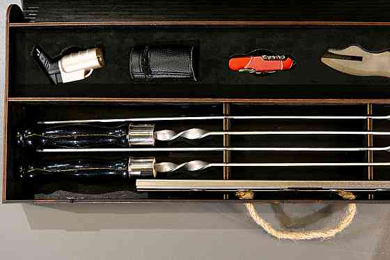 Шампури подарункові набір бокс для пікніка гриля та барбекю Оригінальні Віп подарунки на день народження татові, хлопцю, Тернопіль