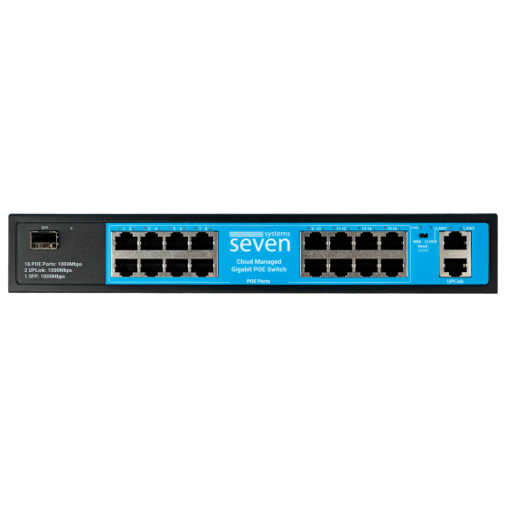 Хмарно керований гігабітний 19-ти портовий PoE комутатор SEVEN GPS316 (Cloud POE: 16G, UP: 2G+1SFP) Київ