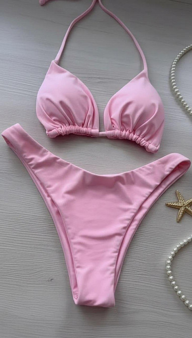Жіночий стильний трендовий купальник зі щільного мікродайвінг Рожевий, 44 Одеса - фото 7
