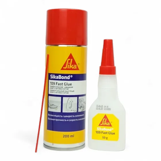 Двокомпонентний експрес клей з активатором SikaBond®-109 Fast Glue 50 г/200 мл Київ