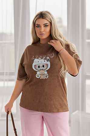 Модна футболка тай-дай Labubu "Kitty" (Туреччина) | Батал Київ