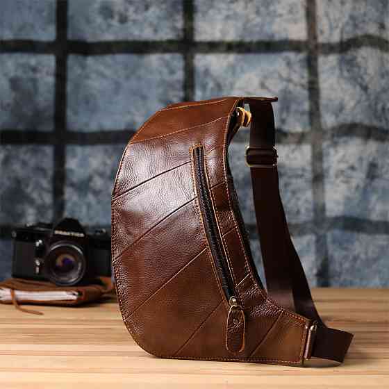 Мужская сумка через плечо из натуральной кожи Vintage 22959 Коричневый Киев