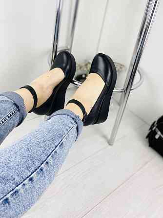 Туфлі жіночі Т-лето чорні шкіра натуральна платформа 2/7 см 39 р. (2732) Коломия