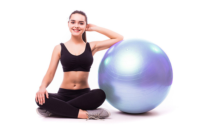 М'яч для фітнесу (фітбол) PowerPlay 4001 Ø75 cm Gymball Sky Blue + помпа Каменское - изображение 5