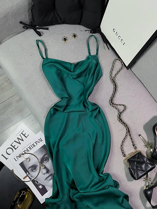 Женское романтическое элегантное платье шелк Зеленый, 44/46 Одесса - изображение 7