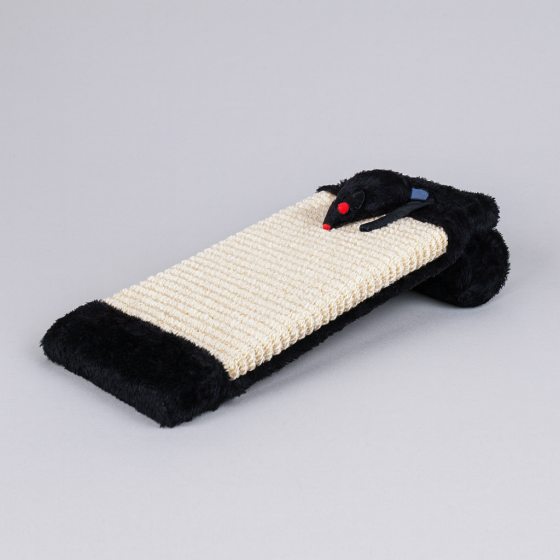 Когтеточка Trixie для котов с валиком и игрушкой сизаль/плюш черная 15x35 см Киев