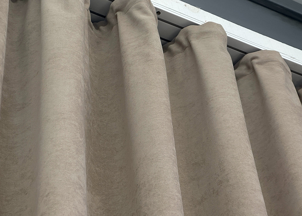 Комплект коротких штор VR-Textil Мікровелюр Petek YL № 1708ш Тауп 130х170 см 2 шт (35-0404) Київ - фото 8