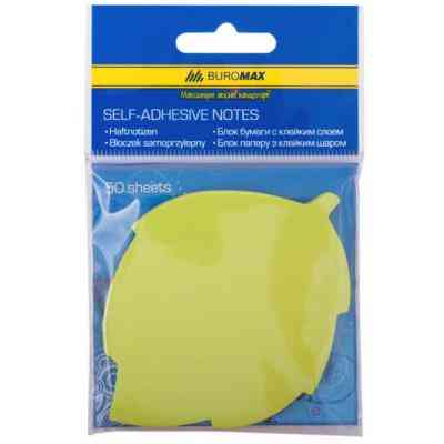 Папір для нотаток Buromax with adhesive layer "Leaf", 50 sheets, NEON colors mix (BM.2367-99) Вінниця