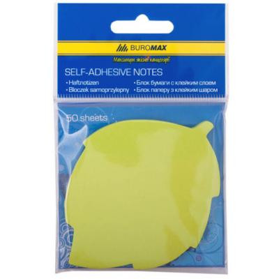 Папір для нотаток Buromax with adhesive layer "Leaf", 50 sheets, NEON colors mix (BM.2367-99) Вінниця - фото 2