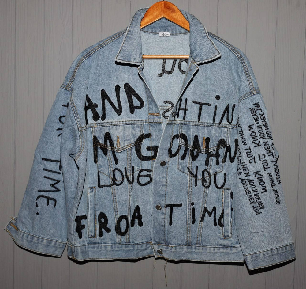 Джинсовая куртка женская оверсайз с надписью р 42-48 Харьков - изображение 6