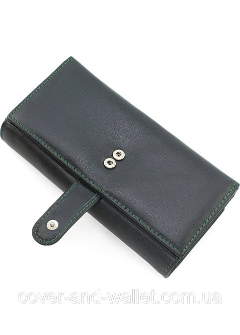 Жіночий бордовий шкіряний гаманець на багато карток Marco Coverna Зелений Київ - фото 3