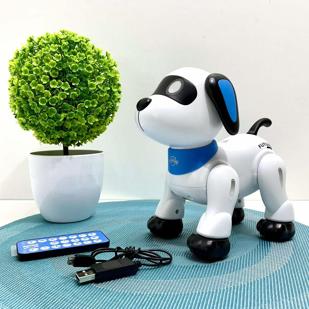 Собака-робот на радіокеруванні з програмованими функціями та голосовим керуванням Білий (RC 0009) Чернігів - фото 1