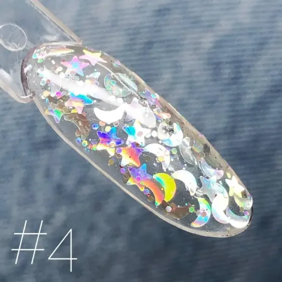 ГЛИТТЕРНЫЙ ГЕЛЬ SAGA PROFESSIONAL GALAXY GLITTER 04 ПРОЗРАЧНЫЙ С РАДУЖНЫМИ ЧАСТКАМИ Киев